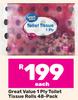 Great Value 1 Ply Toilet Tissue Rolls (48-Pack)-Each