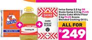 Iwisa Or Nyala Samp 2.5Kg + Sasko Cake White Flour 5kg + Econo Blended Cooking Oil 5ltr-For All