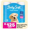 Baby Soft 2 Ply Toilet Tissue 18 Pack