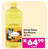 Great Value Sunflower Oil-2L