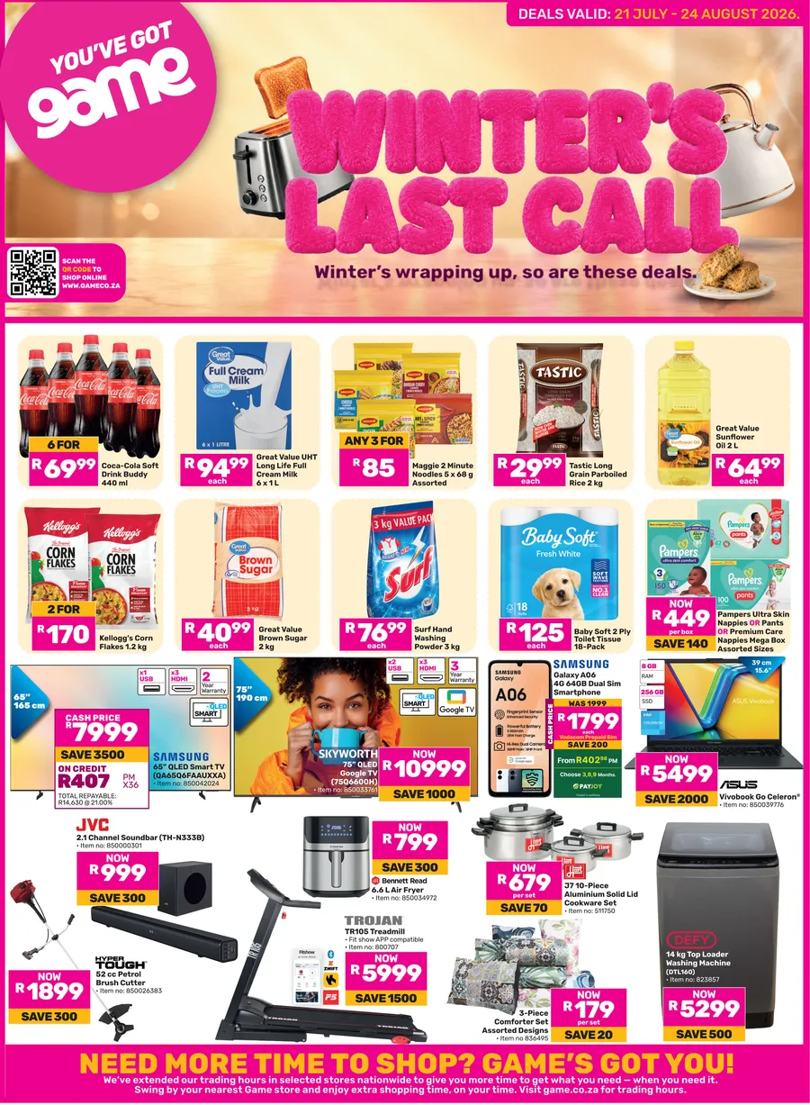 Game catalogue cover — valid 21 July – 24 August 2026