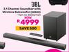JBL 3.1 Channel Soundbar With Wireless Subwoofer SB580 850021120