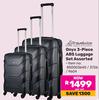 Travelwize Onyx 3-Piece ABS Luggage Set Assorted-Per Set