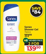 Sanex Shower Gel-For 2 x 750ml