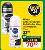 Nivea Anti Perspirant Roll On For Men Or Women-For 3 x 50ml