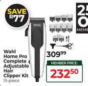 Wahl Home Pro Complete Adjustable Hair Clipper Kit 15 Piece