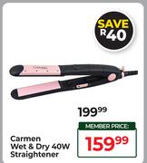 Carmen Wet & Dry 40W Straightener