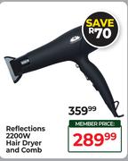 Reflections 2200W Hair Dryer & Comb