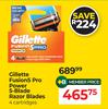 Gillette Fusion5 Pro Power 5 Blade Razor Blades 4 Cartridges