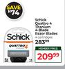 Schick Quattro 4 Titanium 4 Blade Razor Blades 4 Cartridges