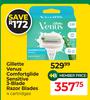 Gillette Venus Comfort Glide Sensitive 3-Blade Razor Blades 4 Cartridges