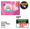 Lil-Lets Maxi Thick Pads (8 Pack)-Per Pack