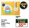 Lil-Lets Maxi Super Plus Pads (7 Pack)-Per Pack