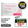 GynaGuard Sensitive Wipes (2 x 12 Wipes)-Each