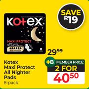 Kotex Maxi Protect All Nighter Pads (8 Pack)-Per Pack