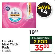 Lil-Lets Maxi Thick Pads (8 Pack)-Per Pack