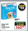 Baby Soft 2-Ply Toilet Rolls-For 2 x 9 Pack