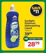 Sunlight Platinum Dishwashing Liquid-750ml