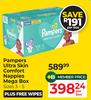 Pampers Ultra Skin Comfort Nappies Mega Box ( Sizes 3-5)-Per Box