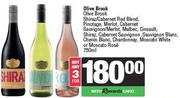 Olive Brook Shiraz/Cab Red Blend, Pinotage,Merlot,Cab Sauv/Merlot,Malbec,Cinsault,Shiraz-For 3x750ml
