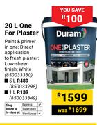 Duram One For Plaster  850033330-20Ltr