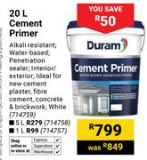 Duram Cement Primer 714759-20Ltr