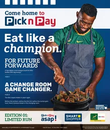 Pick n Pay Gauteng, Mpumalanga, Limpopo. Free State, North West & Northern Cape : Eat Like A Champion (29 June - 19 July 2026)