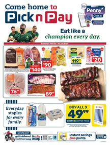 Pick n Pay Gauteng, Mpumalanga, Limpopo. Free State, North West & Northern Cape : Eat Like A Champion Every Day (20 July - 26 July 2026)
