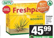   Freshpak Rooibos Tagless Teabags-80s Each