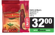 Fatti's & Moni's Spaghetti Or Macaroni-For Any 2 x 500g