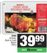 Spar Streaky, Back Or Lean Bacon-200g Each
