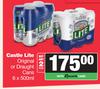 Castle Lite Original Or Draught Cans-For 2 x 6 x 500ml