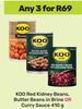 Koo Red Kidney Beans, Butter Beans In Brine Or Curry Sauce-For Any 3 x 410g