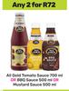 All Gold Tomato Sauce 700ml Or BBQ Sauce 500ml Or Mustard Sauce 500ml-For Any 2