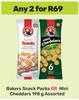 Bakers Snack Packs Or Mini Cheddars Assorted-For Any 2 x 198g