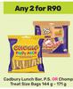 Cadbury Lunch Bar,P.S Or Chomp Treat Size Bags-For Any 2 x 144g-171g