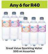 Great Value Sparkling Water Assorted-For Any 6 x 500ml