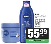 Nivea Lotion Or Cream For Male Or Female-400ml Each