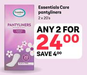 Essentials Care Pantyliners-For 2 x 20s