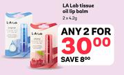 La Lab Tissue Oil Lip Balm-For 2 x 4.2g
