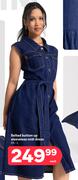 Belted Button Up Sleeveless Midi Dress XS-L-Each