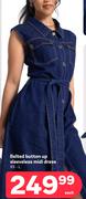 Belted Button Up Sleeveless Midi Dress (XS-L)-Each