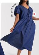 Puff Sleeve Midi Dress (XS-L)-Each