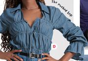 Ruched Long Sleeve Top XS-L-Each