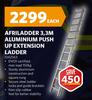 Afriladder 3.3m Aluminium Push Up Extension Ladder 1342563