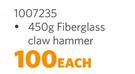 Living Stone 450g Fibreglass Claw Hammer 1007235