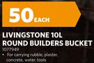 Livingstone 10L Round Builders Bucket 1077949