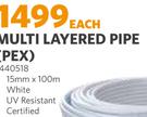 Multi Layered Pipe 15mm x 100m 1440518