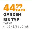 Garden Bib Tap 1/2 x 3/4 x 1/2 Inch 1169145