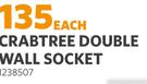 Crabtree Double Wall Socket 1238507